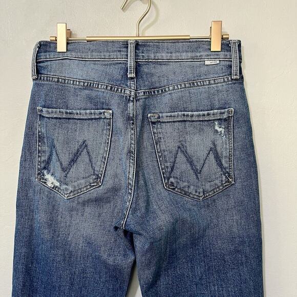 MOTHER Pixie Tomcat Crop Distressed Jeans Size 26 Not Cut & Pasted Button Fly - Picture 6 of 11